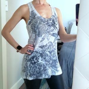Floral rhinestone racerback tunic tank